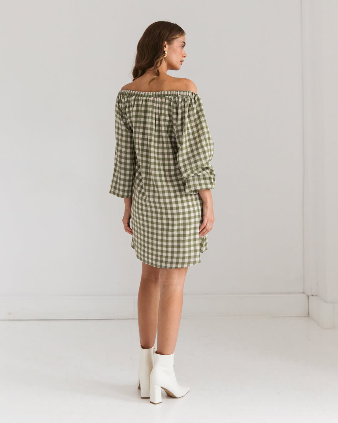 Cotton Gingham Mini Dress
