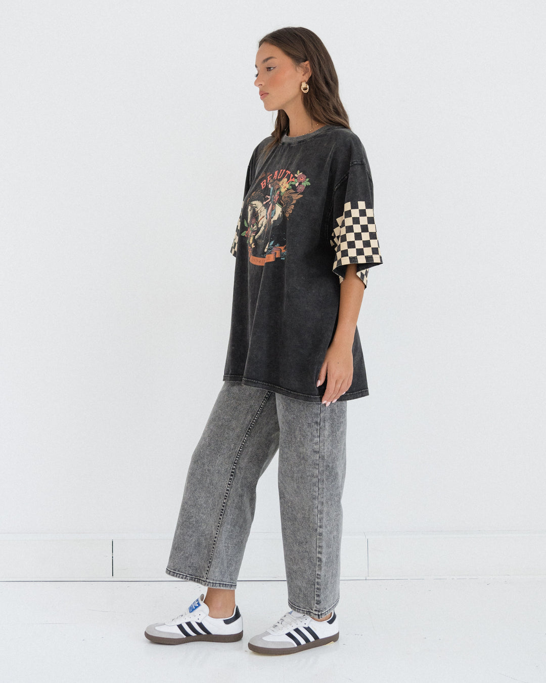 Saddle Up Vintage T-shirts Western Style (Charcoal)