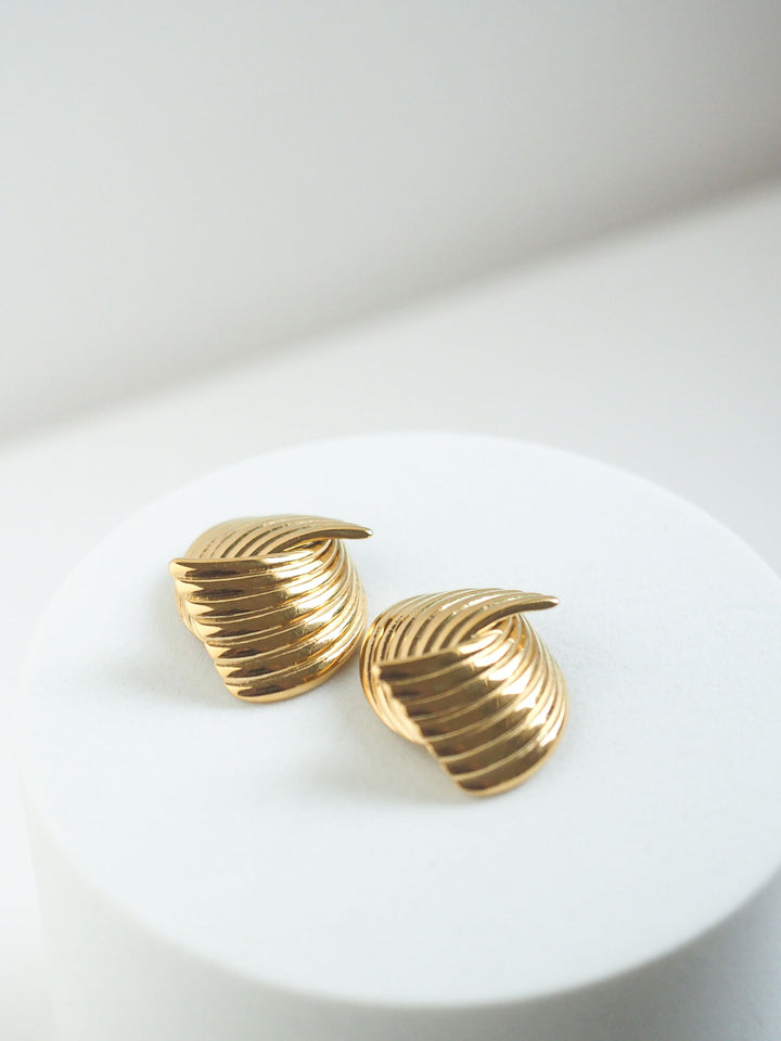 18k Gold Plated - Vintage Inspired Gold Stud Earrings