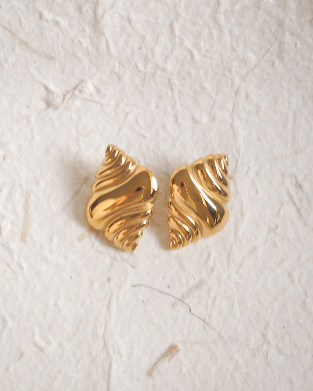18k Gold Plated - Conch Stud Earrings