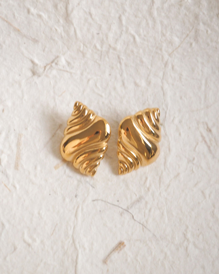 18k Gold Plated - Conch Stud Earrings