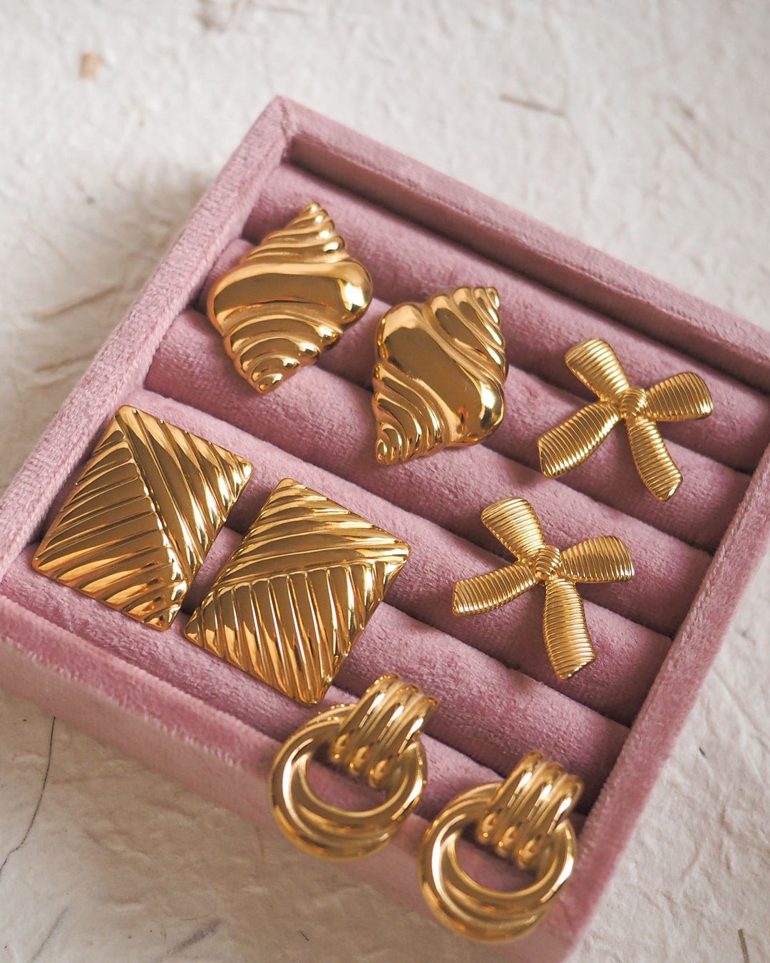 18k Gold Plated - Conch Stud Earrings