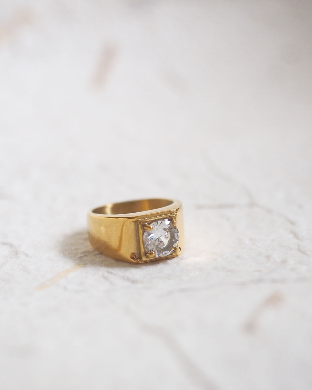 18K Gold Plated - Evelyn CZ Stone Ring