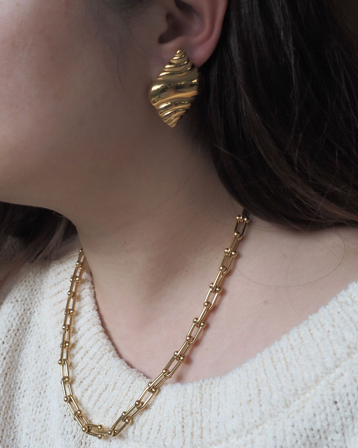 18k Gold Plated - Conch Stud Earrings