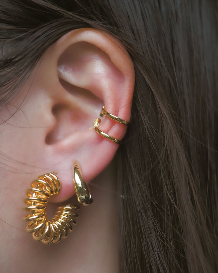 18K Gold Plated - Nava Gold Hoop Earrings