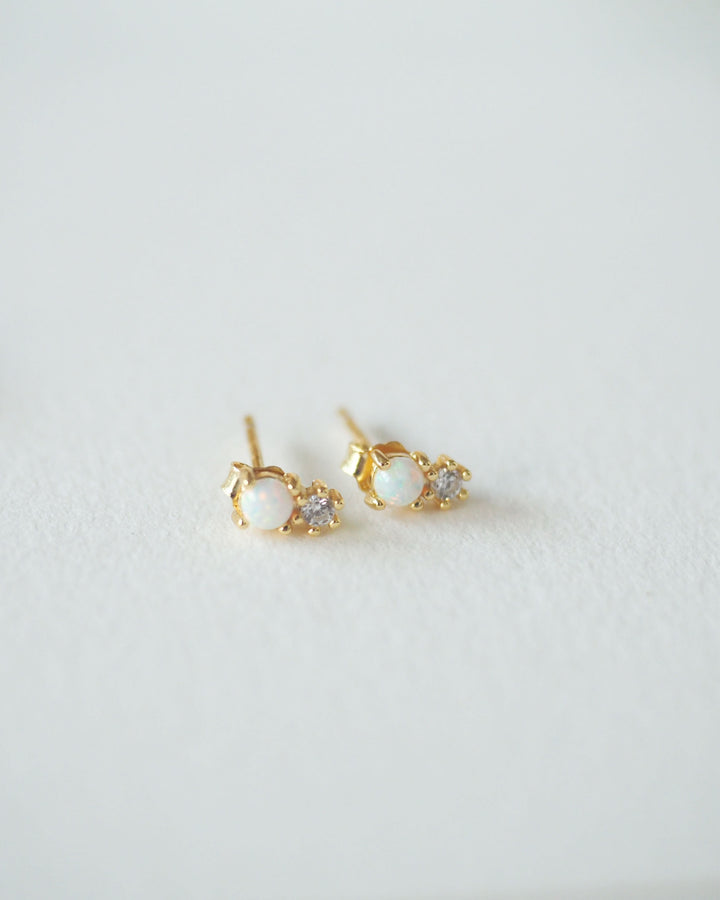 925 STERLING SILVER - SOL CZ STUD EARRINGS - Katherynloche