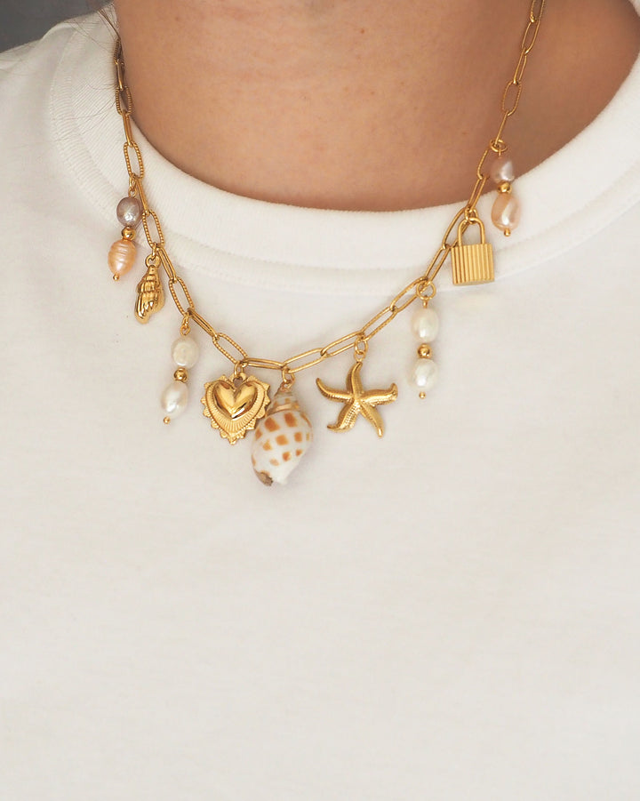 Seashell Charm Necklace (9 Charms)