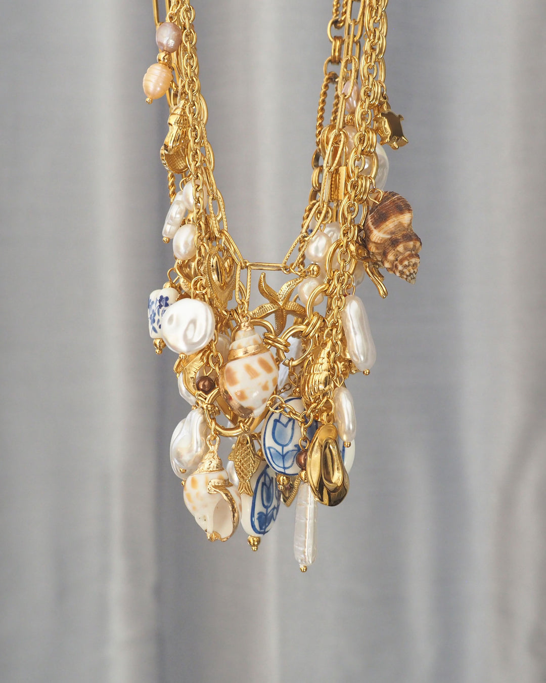 Seashell Charm Necklace (9 Charms)