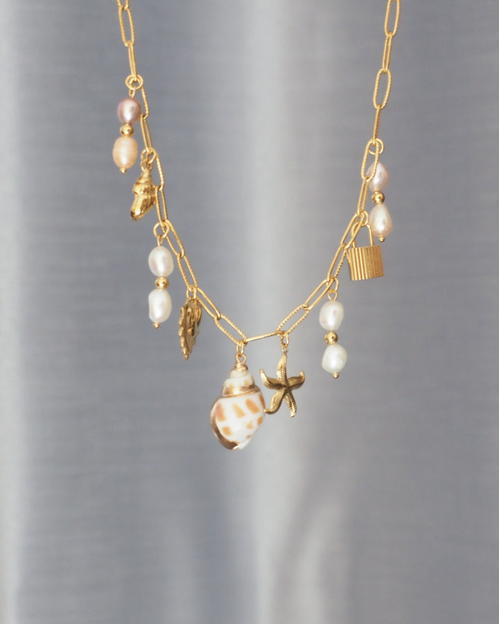 Seashell Charm Necklace (9 Charms)
