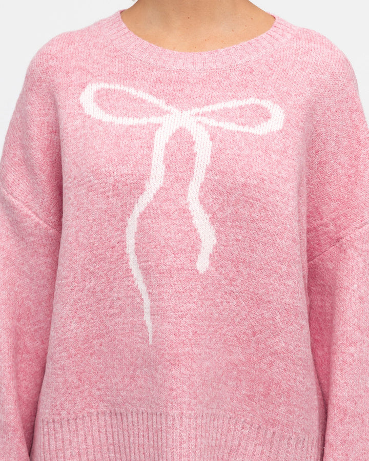 Pink Bow Knit Jumper