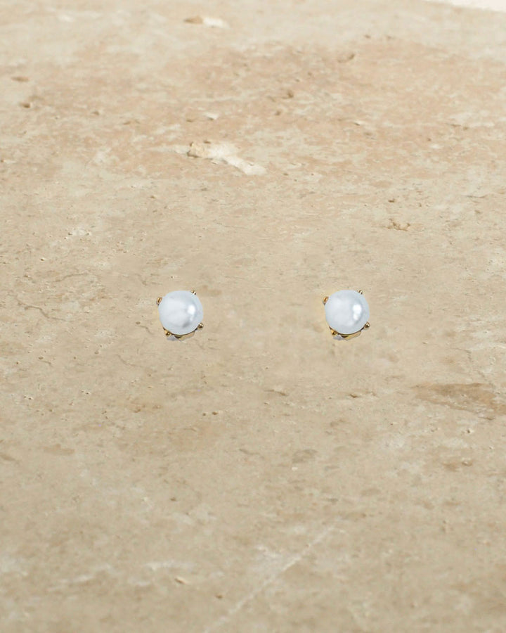 18k Gold Plated - Pearl Stud Earrings