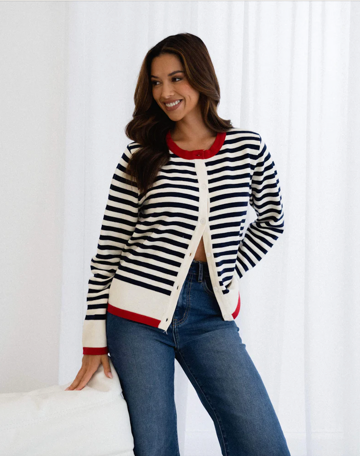 Classic stripe Knit Cardigan