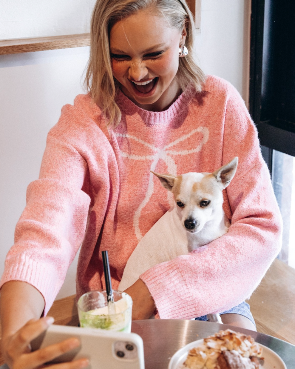 Pink Bow Knit Jumper