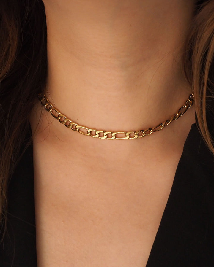18K gold plated - Ara Figaro Chain Necklace - Katherynloche
