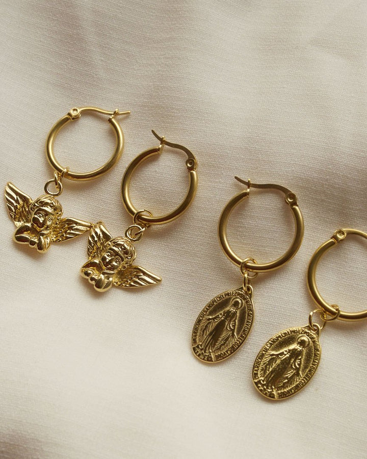 18k gold plated - Angel Hoop Earrings - Katherynloche