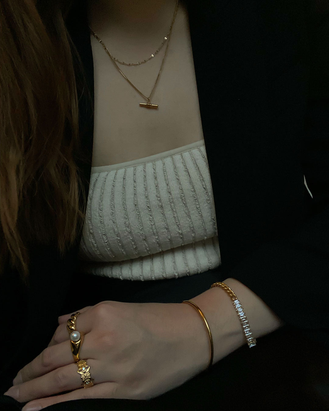 18K Gold Plated - Black Onyx Ring - Katherynloche