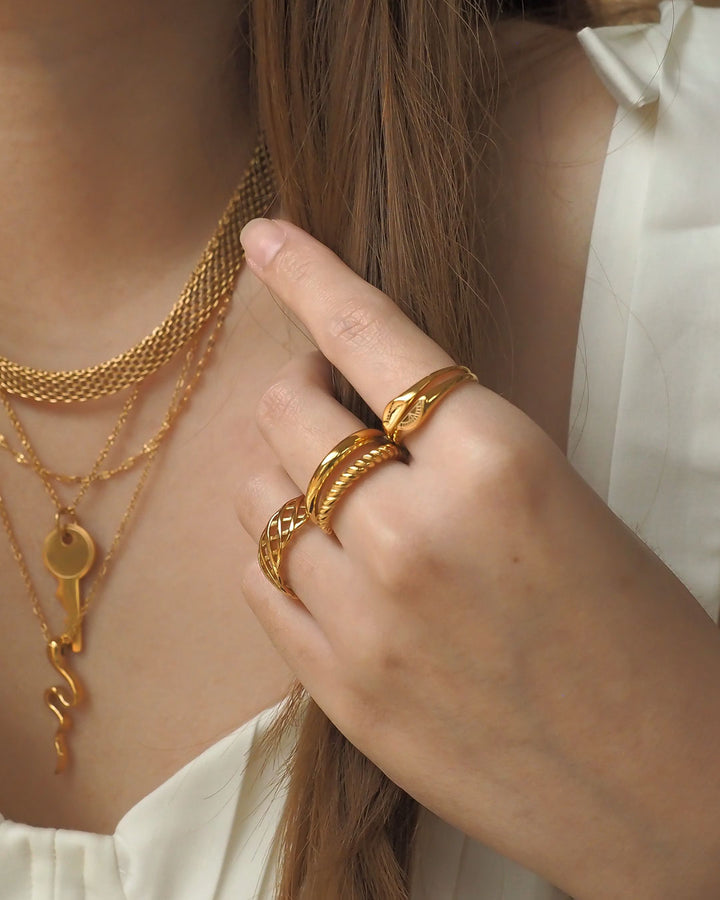 18k gold plated - Mesh gold ring - Katherynloche