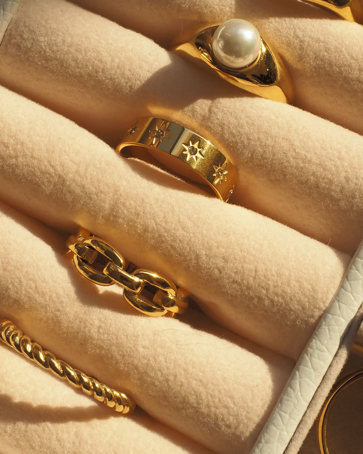 18K gold plated  - Stardust Gold Ring - Katherynloche