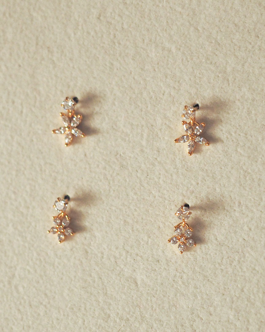 18K gold plated - Mini Stainless steel Stud Earrings - Katherynloche