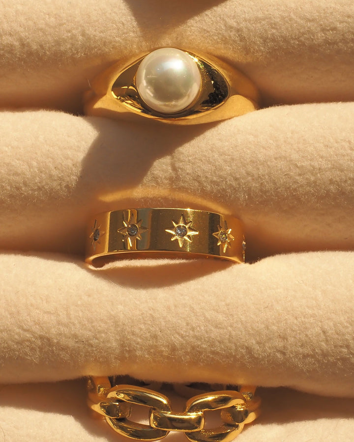 18K gold plated  - Stardust Gold Ring - Katherynloche