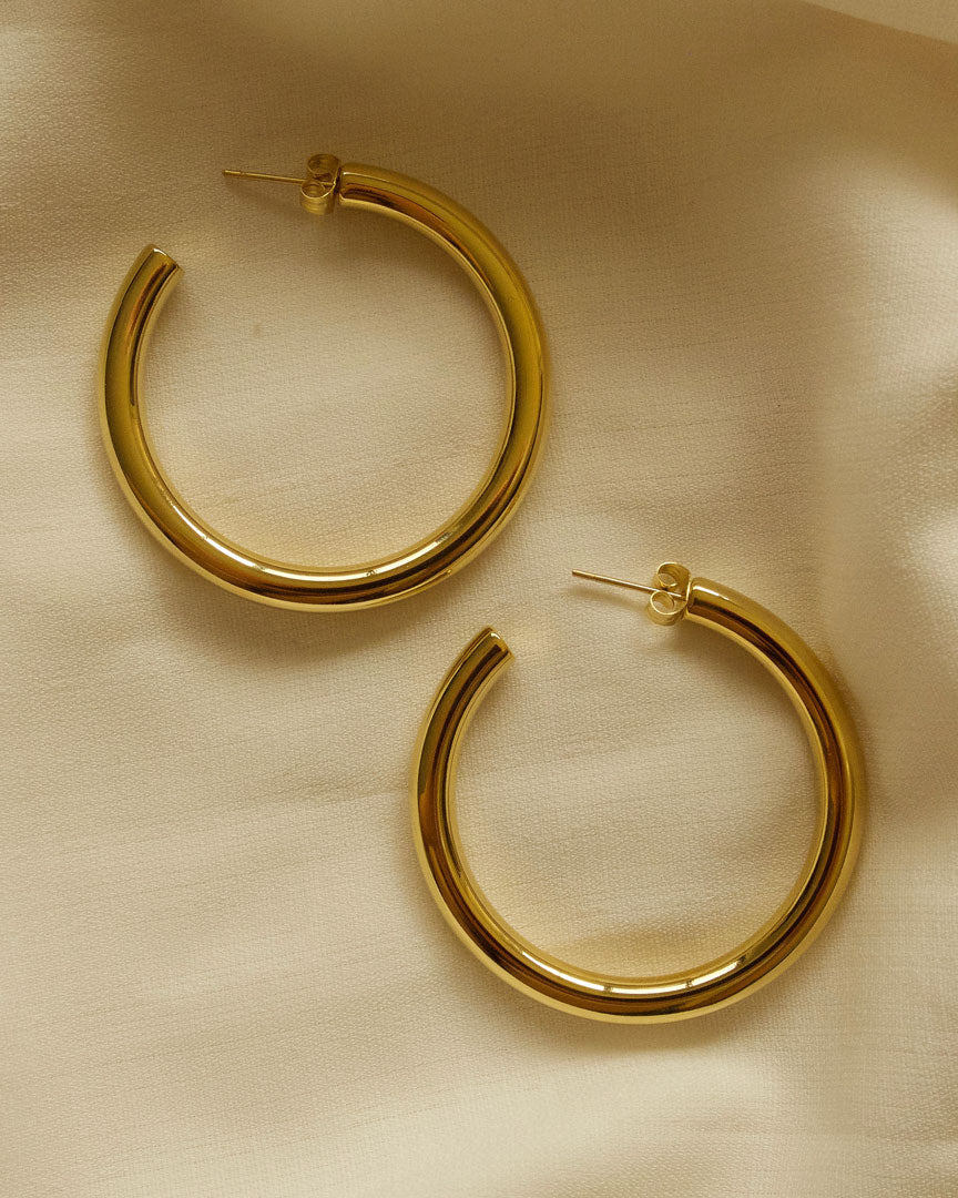 Jada Gold Hoop Earrings (3 sizes) - Katherynloche