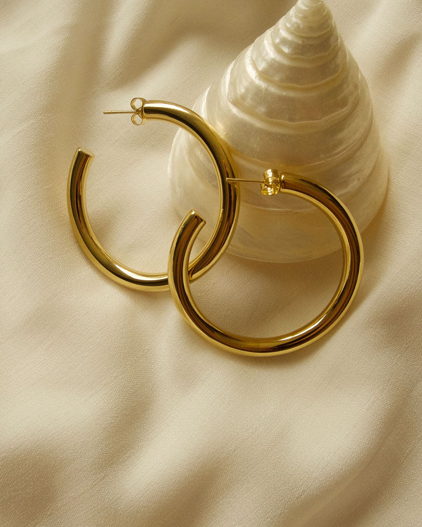 Jada Gold Hoop Earrings (3 sizes) - Katherynloche