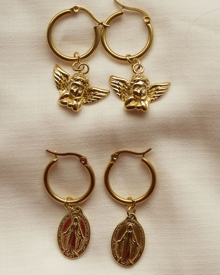 18k gold plated - Angel Hoop Earrings - Katherynloche