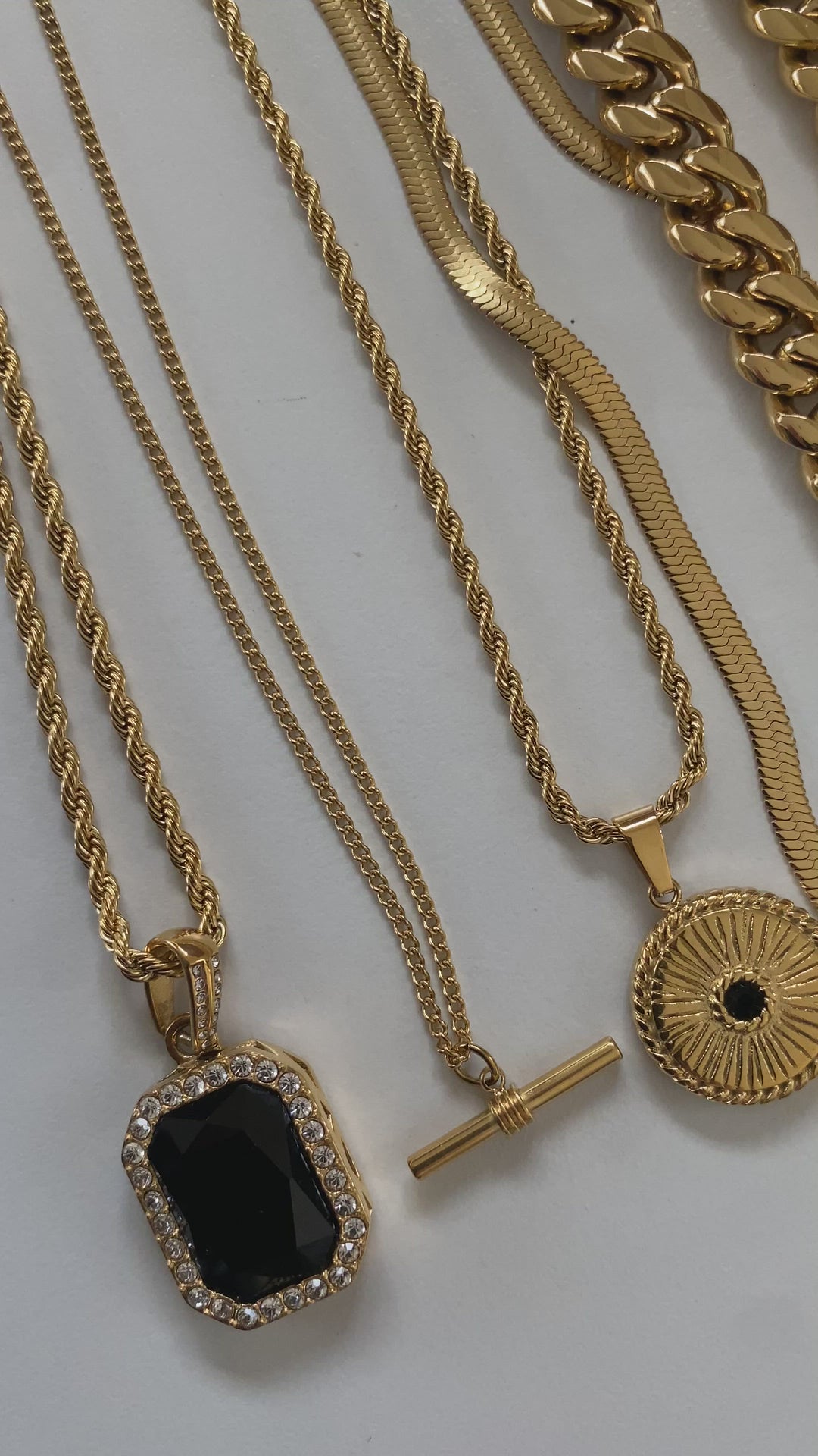 18K Gold Plated - Statement Stone Pendant Necklace (2 colours)