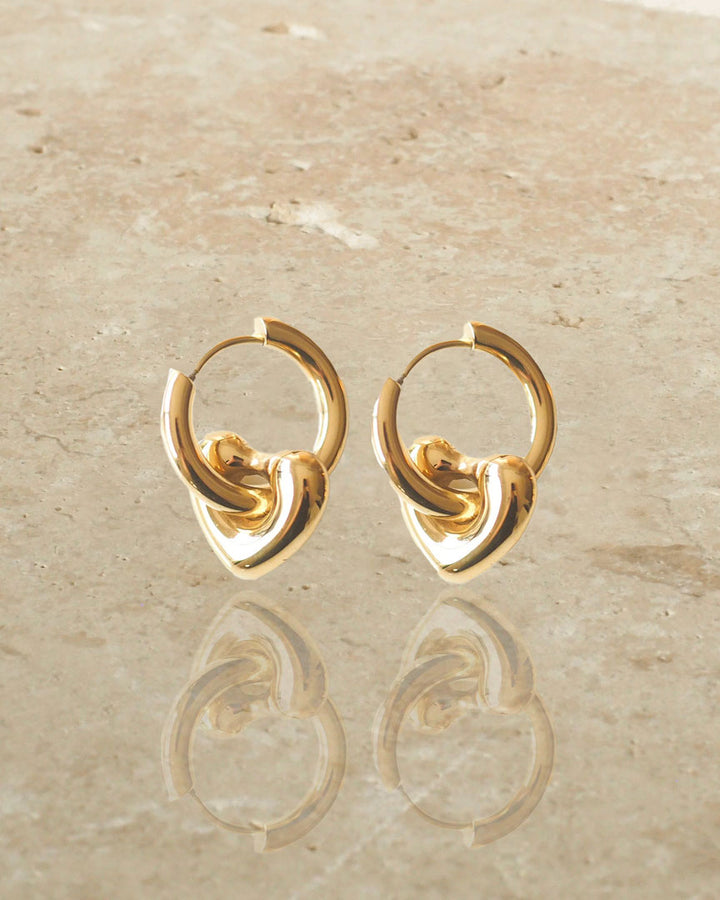 18K gold Plated - Charm Hoop Earrings - Katherynloche