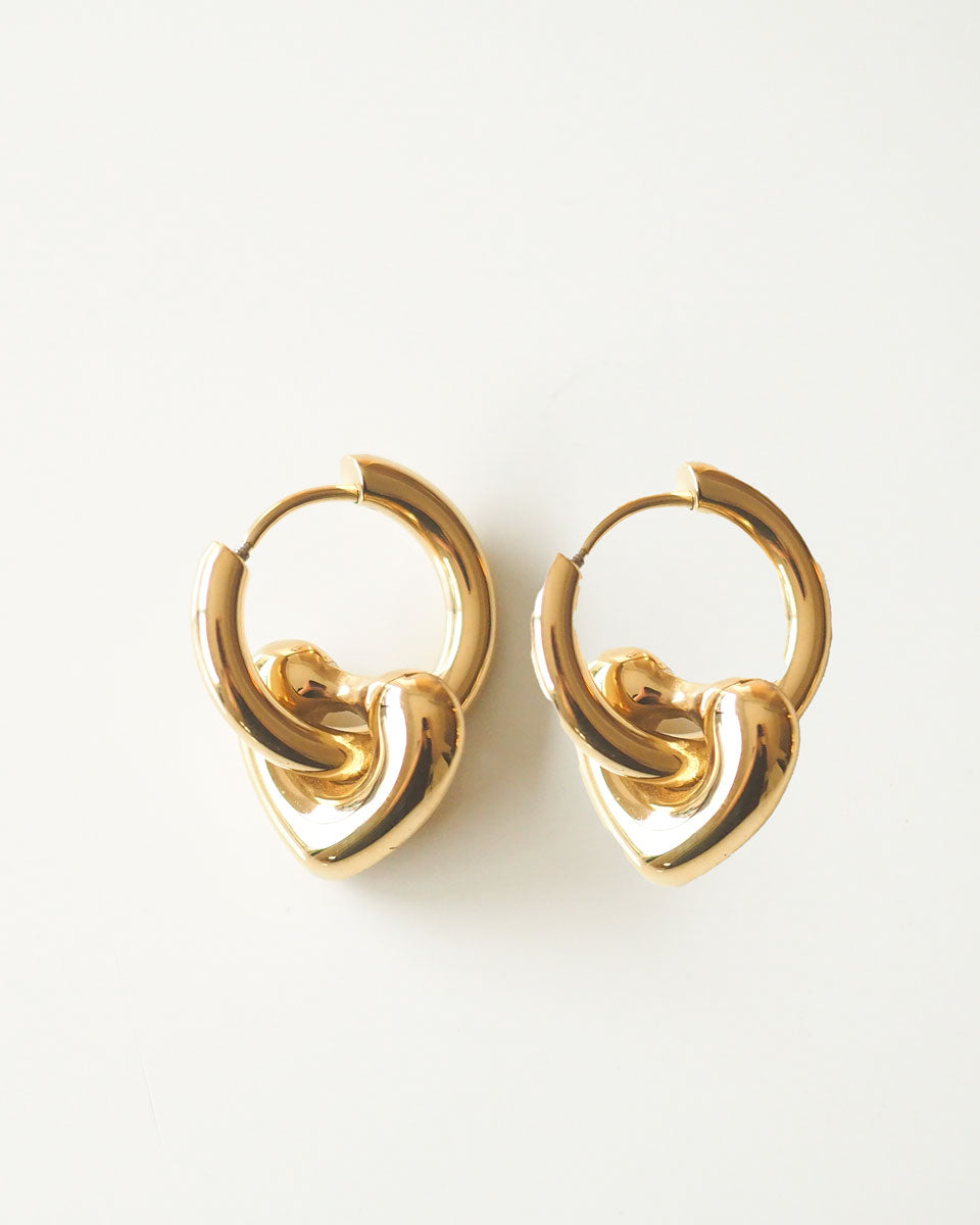 18K gold Plated - Charm Hoop Earrings - Katherynloche