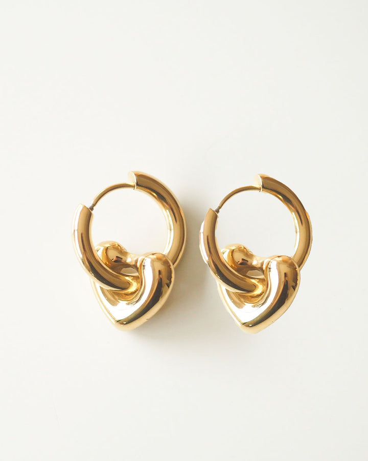 18K gold Plated - Charm Hoop Earrings - Katherynloche