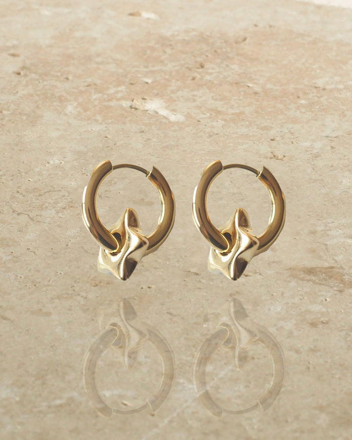 18K gold Plated - Charm Hoop Earrings - Katherynloche