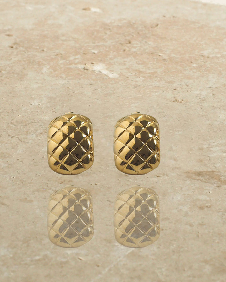 18k Gold Plated - Vintage InspiredTextured Stud Earrings