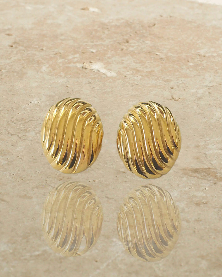 18k Gold Plated - Vintage Inspired Gold Clip Earrings