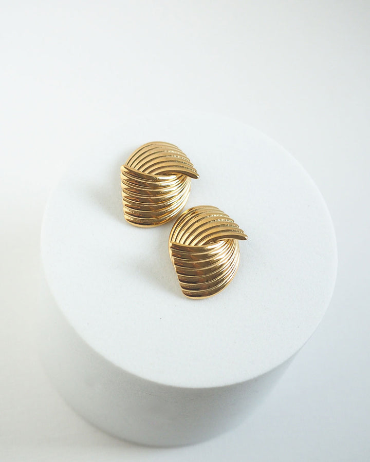 18k Gold Plated - Vintage Inspired Gold Stud Earrings