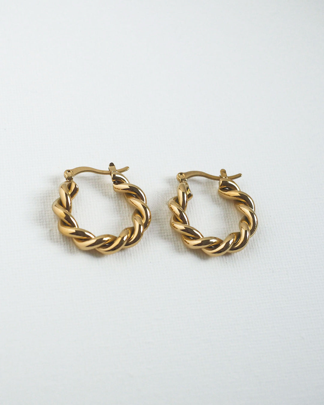 18k Gold Plated - Entwined Gold Hoop Earrings