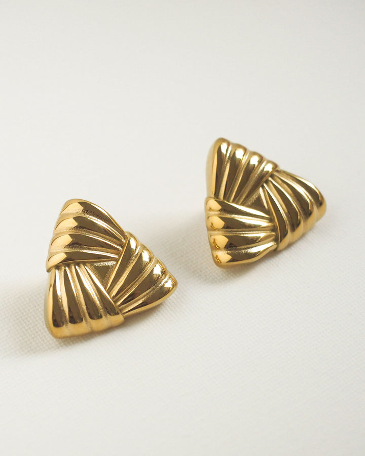 18k Gold Plated - Bethany Vintage Inspired Stud Earrings