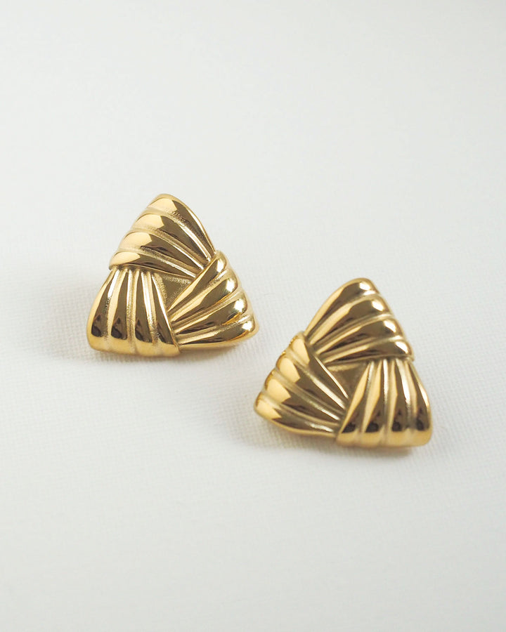 18k Gold Plated - Bethany Vintage Inspired Stud Earrings