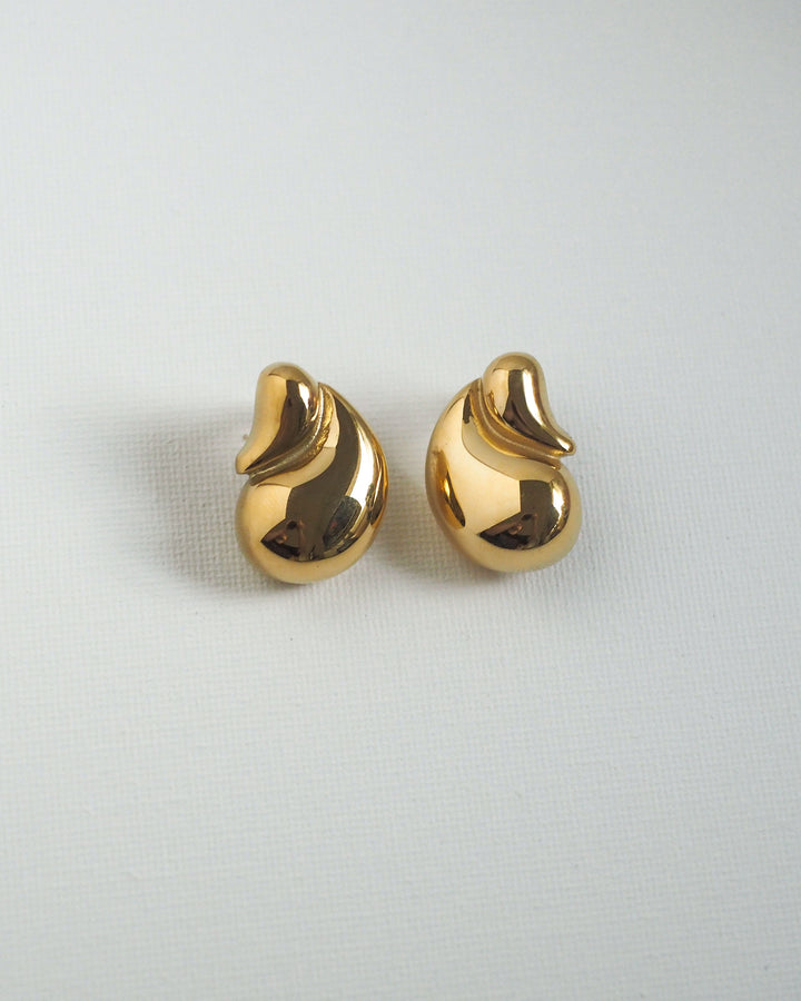 18k Gold Plated - Vintage Inspired Tear Drop Stud Earrings