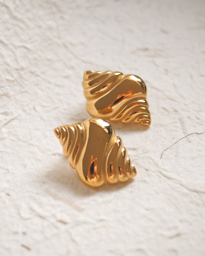 18k Gold Plated - Conch Stud Earrings