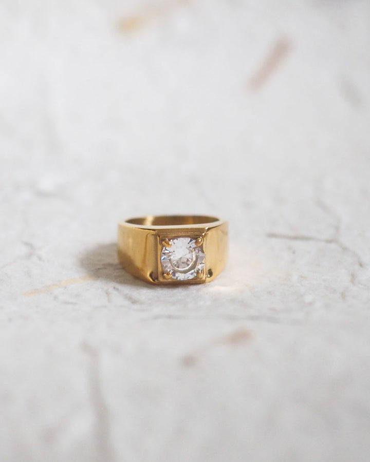 18K Gold Plated - Evelyn CZ Stone Ring