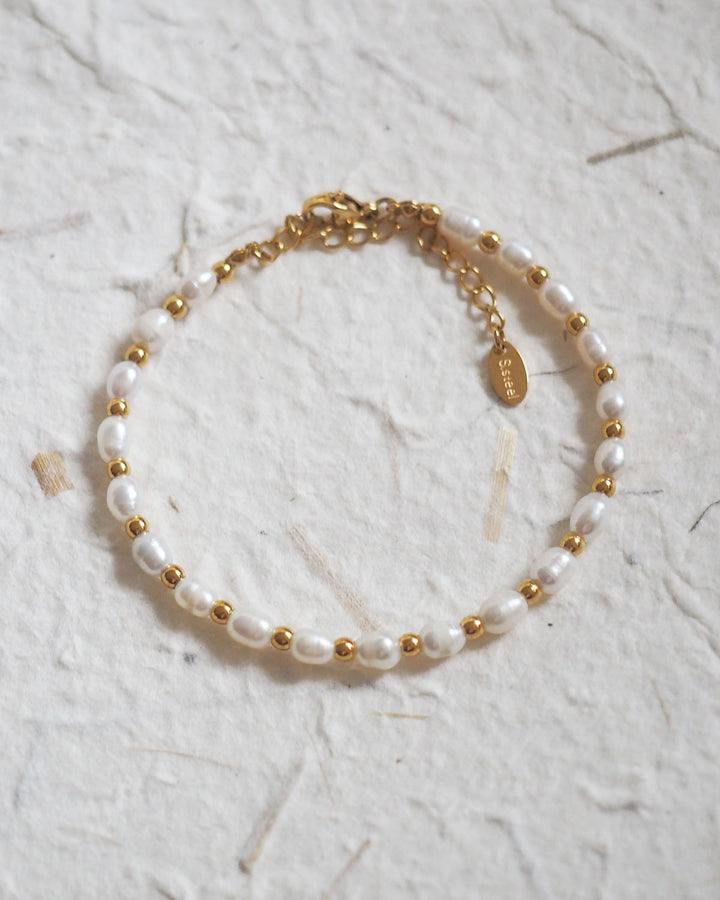 18K Gold Plated - Pearl Beaded Bracelet