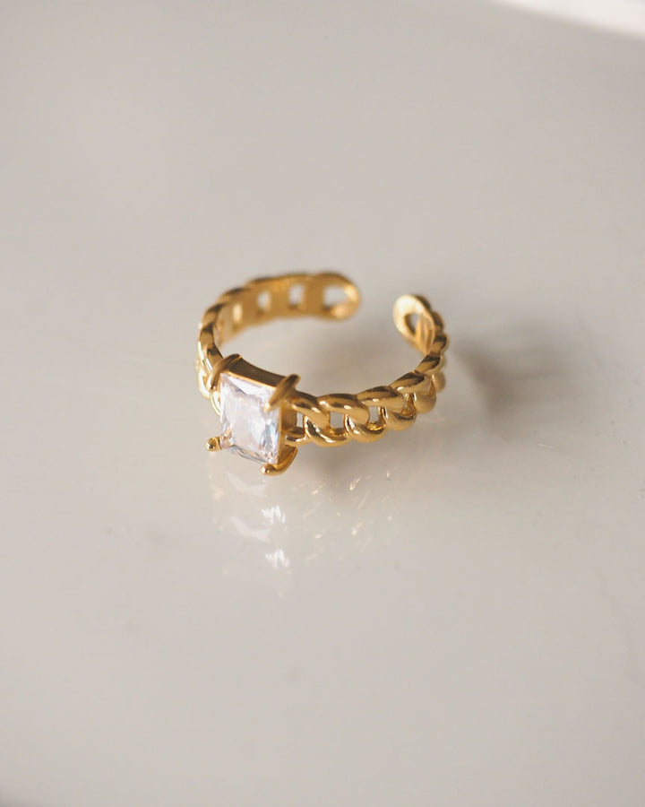 18k gold plated - CZ Stone Gold ring - Katherynloche