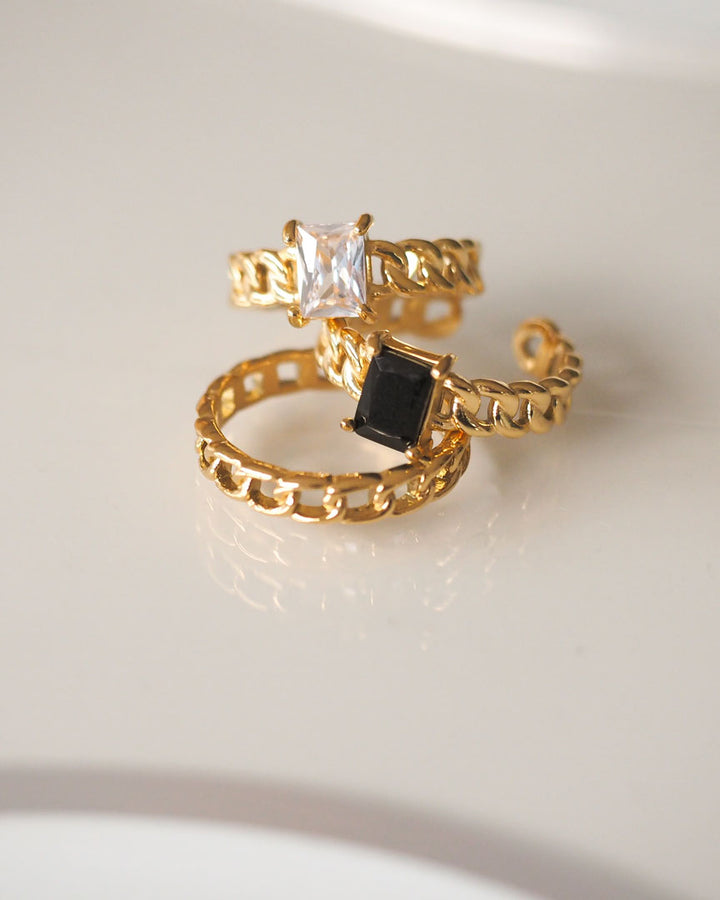 18k gold plated - CZ Stone Gold ring - Katherynloche