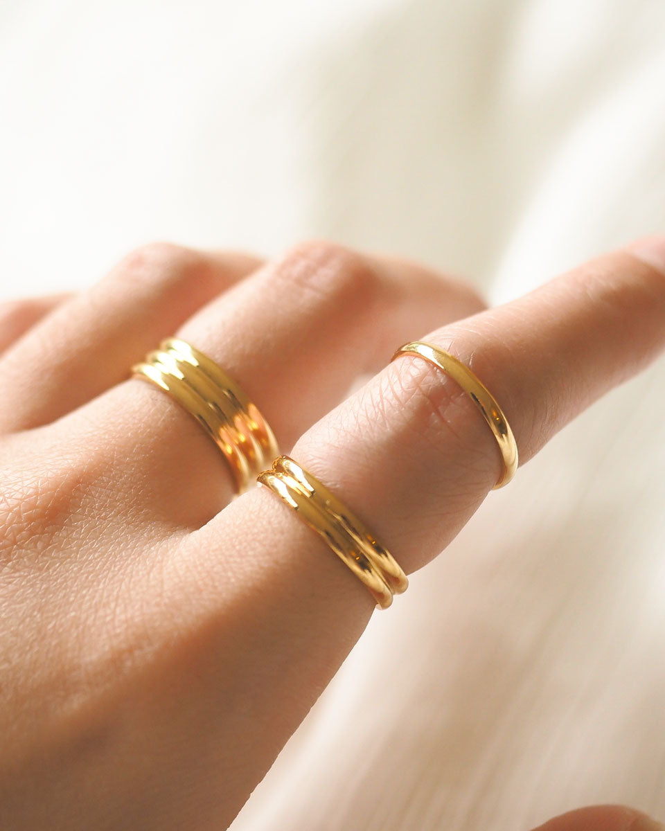 18K GOLD PLATED - CLASSIC GOLD RING BAND - Katherynloche