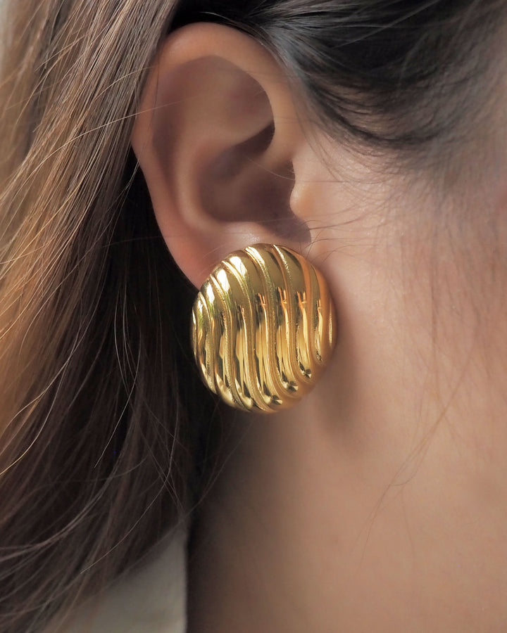 18k Gold Plated - Vintage Inspired Gold Clip Earrings