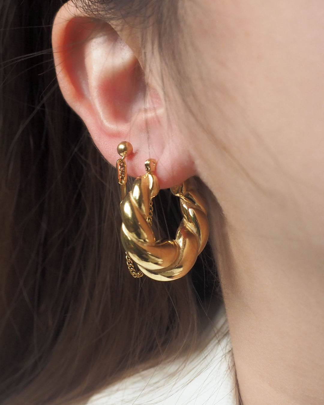 18K Gold Plated - Thea Gold Hoop Earrings