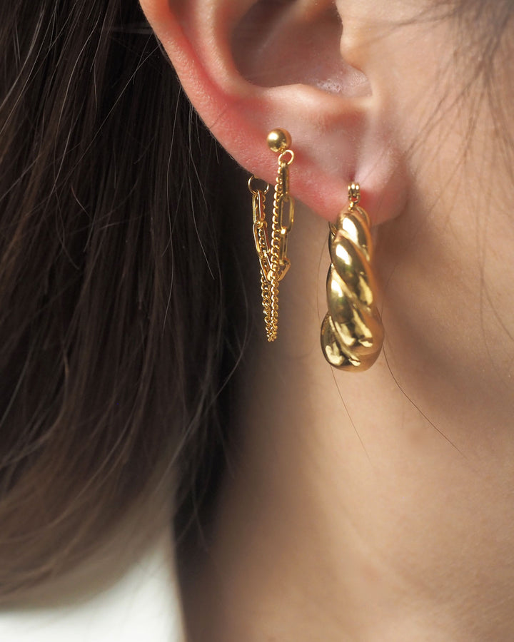 18K Gold Plated - Thea Gold Hoop Earrings