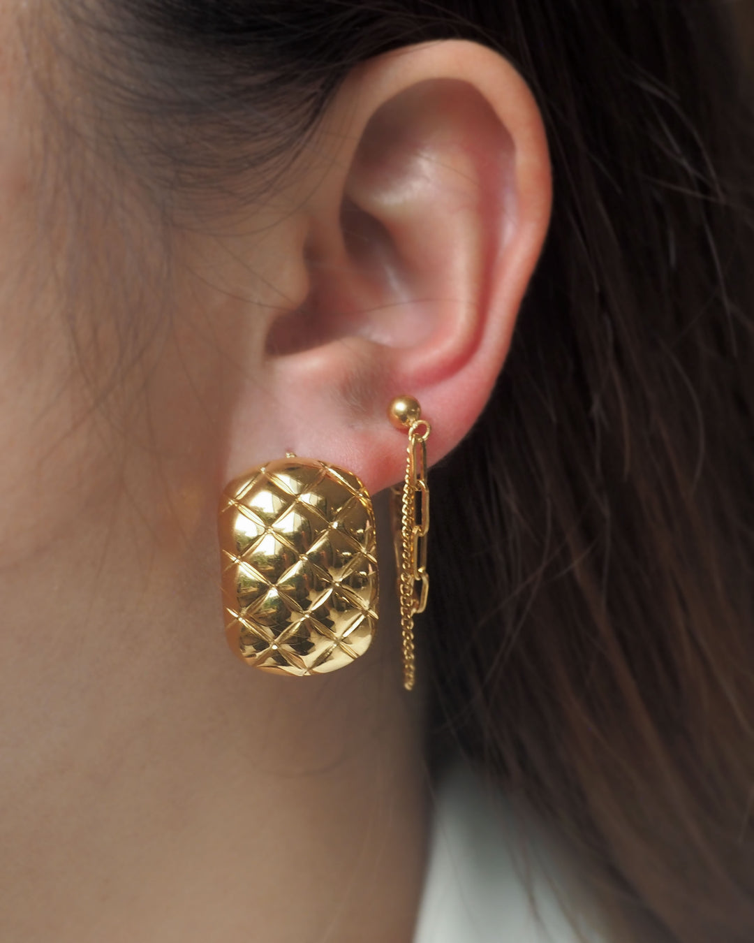 18k Gold Plated - Vintage InspiredTextured Stud Earrings