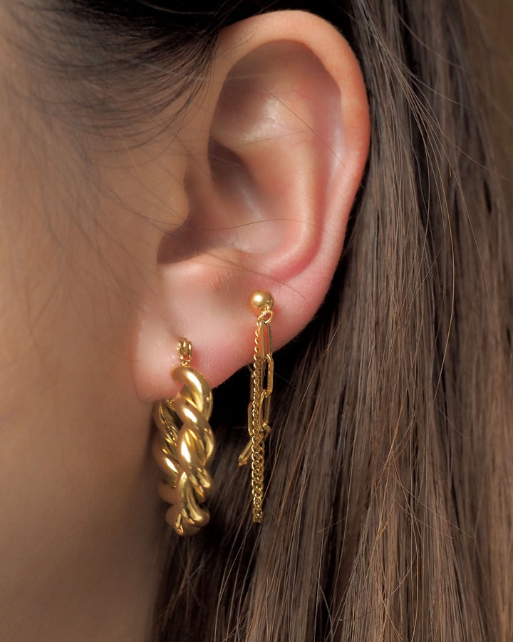 18k Gold Plated - Entwined Gold Hoop Earrings